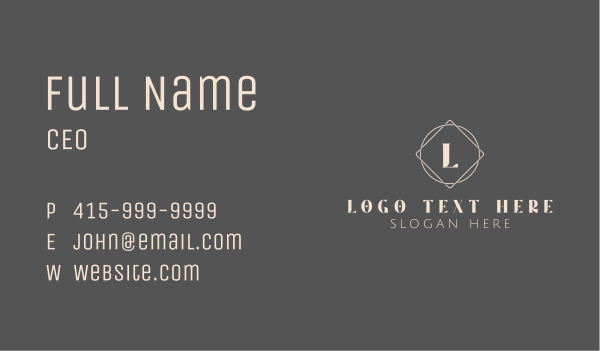Geometric Minimalist Lettermark Business Card Design Image Preview