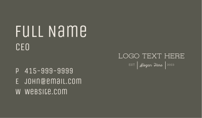 Elegant Clothing Brand Wordmark Business Card Image Preview