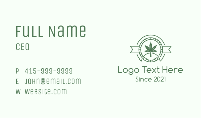 Green Hipster Cannabis  Business Card