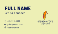 Orange Parrot Bird  Business Card Image Preview