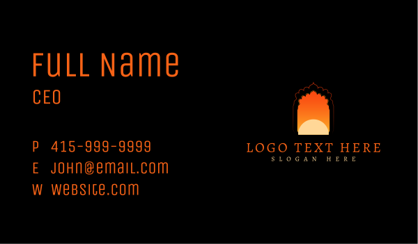 Indian Traditional Archway Business Card Design Image Preview