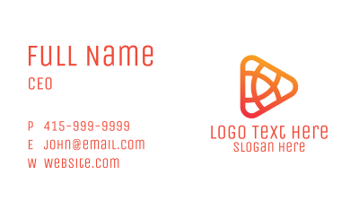 Orange Media Player Business Card Image Preview