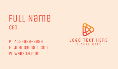 Orange Media Player Business Card Image Preview