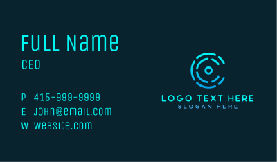 Digital Gradient Letter C Business Card Image Preview