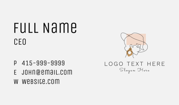 Woman Hat Jewelry Business Card Design Image Preview