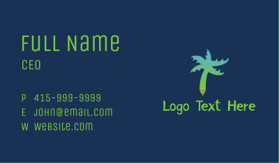 Tropical Tree Pen  Business Card Image Preview