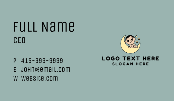 Cute Nighttime Baby Business Card Design Image Preview