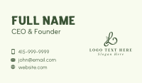 Organic Leaves Letter L Business Card Preview