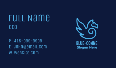 Blue Pegasus Horse Business Card Image Preview