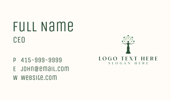 Woman Tree Wellness Business Card Design Image Preview