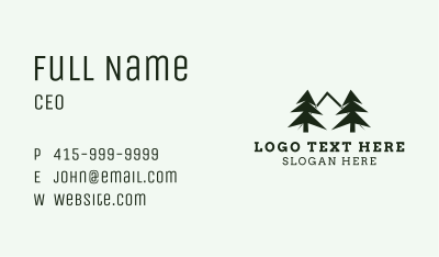 Pine Tree Mountain Nature Business Card