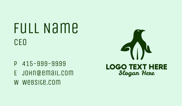 Natural Eco Penguin Business Card Design Image Preview
