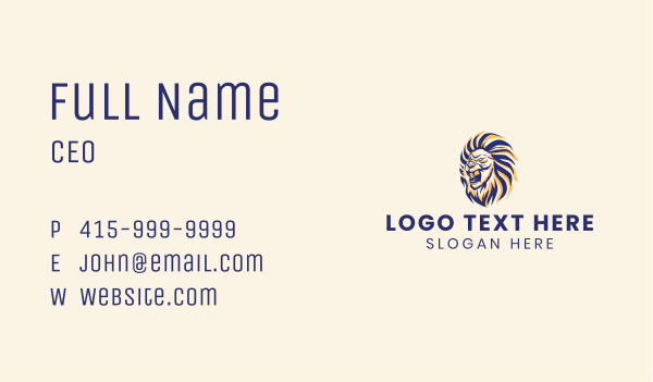 Wild Lion Roar Business Card Design Image Preview