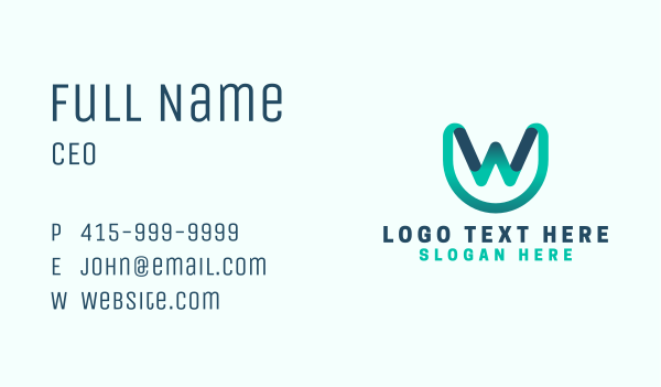 Generic Green Letter W Business Card Design Image Preview