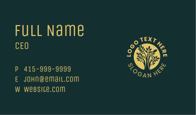 Round Golden Tree Business Card Image Preview