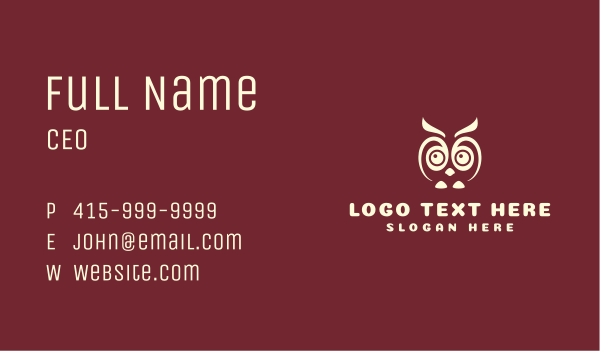 Big Eyes Owl  Business Card Design Image Preview