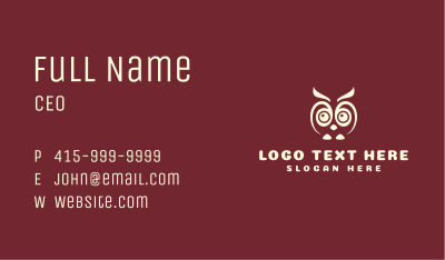 Big Eyes Owl  Business Card Image Preview