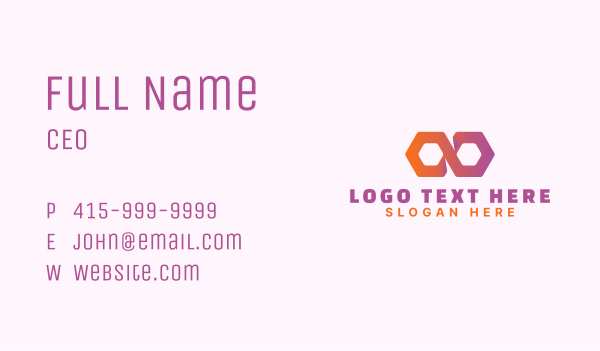 Hexagonal Loop Startup Business Card Design Image Preview