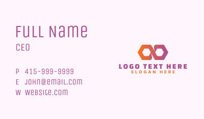 Hexagonal Loop Startup Business Card Image Preview