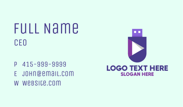 Media Player Flash Drive Business Card Design Image Preview