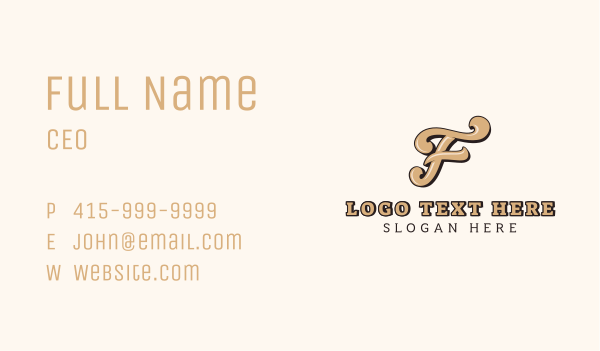 Stylish Fashion Studio Letter F Business Card Design Image Preview