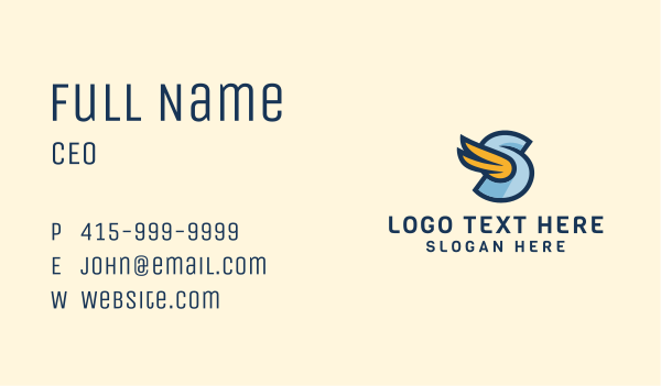 Autoshop Wings Letter S Business Card Design Image Preview