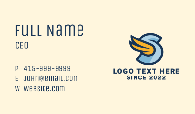 Autoshop Wings Letter S Business Card