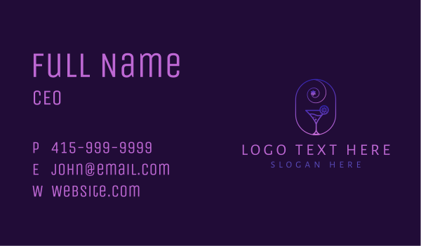 Cocktail Night Club Business Card Design Image Preview