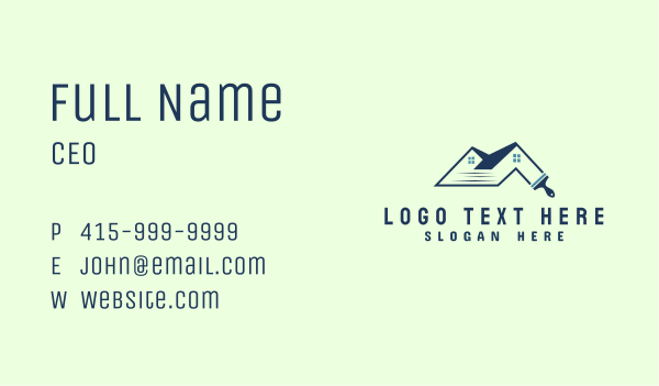 House Roof Paint Brush Business Card Design Image Preview