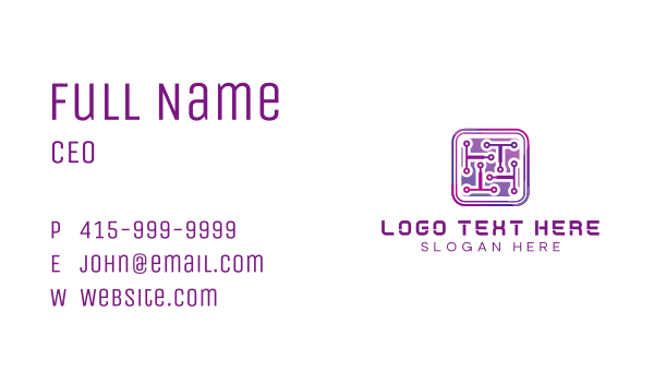 Tech Microchip Circuit Business Card Design Image Preview