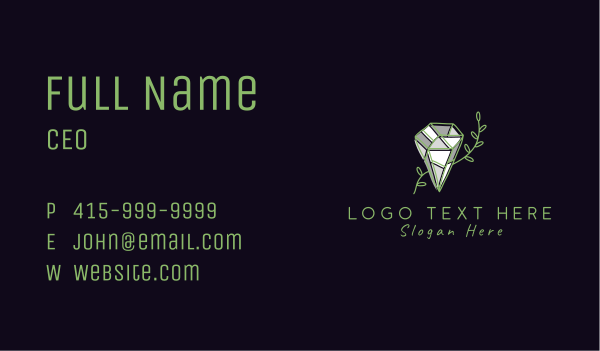 Botanical Diamond Gem Business Card Design Image Preview