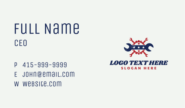 Wrench Gear Repair Business Card Design Image Preview