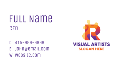 Colorful Splash Letter R Business Card Image Preview