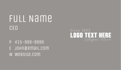 Generic Business Wordmark Business Card Image Preview