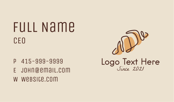 French Croissant Bread Business Card Design Image Preview