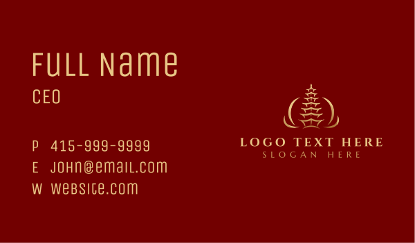 Pagoda Temple Architecture Business Card Design Image Preview