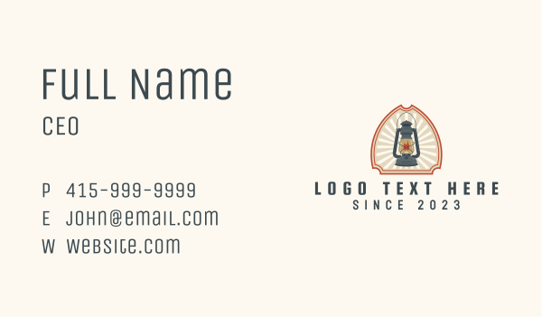Camping Lamp Equipment Business Card Design Image Preview