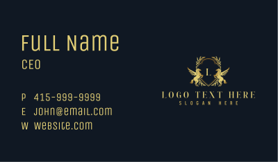 Luxury Pegasus Crest Business Card Image Preview