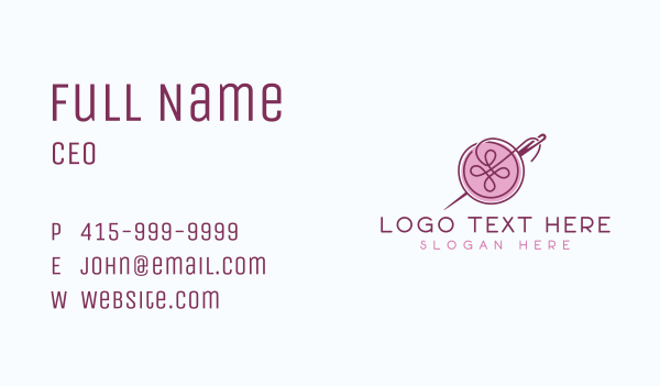 Sewing Needle Button Business Card Design Image Preview