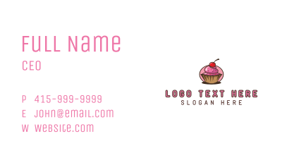 Cherry Cupcake Sweets Business Card Image Preview