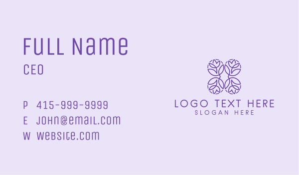 Purple Flower Shop Business Card Design Image Preview