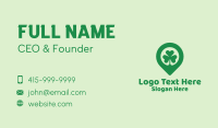 Irish Shamrock Location Pin Business Card Design