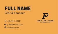 Lumberjack Axe Letter P Business Card Image Preview