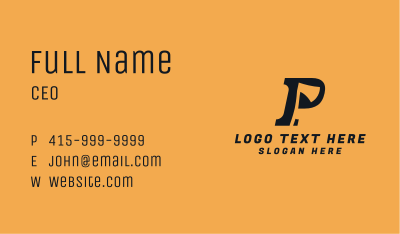 Lumberjack Axe Letter P Business Card Image Preview
