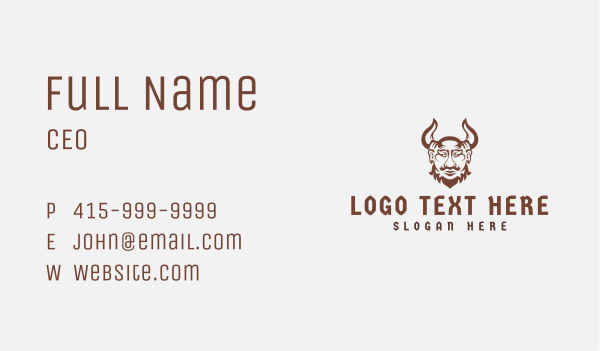 Horns Viking Warrior  Business Card Design Image Preview