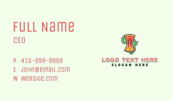 Africa Talking Drum Business Card Design Image Preview