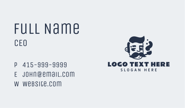 Hipster Smoking Pipe Business Card Design Image Preview