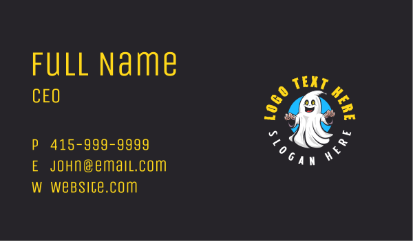 Spooky Ghost Spirit Business Card Design Image Preview