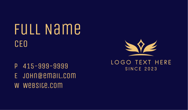 Wing Crown Emblem Business Card Design Image Preview