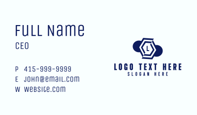 Geometric Sliced  Hexagon Business Card Image Preview